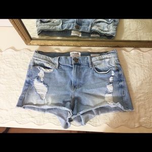 Frame Denim Distressed Le Cutoff Jean Shorts